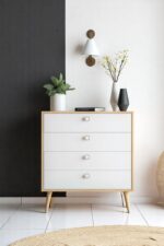 FLORADESİGN Zen Şifonyer / Çok Amaçlı Dolap/ Çekmeceli Şifonyer / Kapaklı Şifonyer / 4 Çekmeceli Şifonyer 80CM - Görsel 10