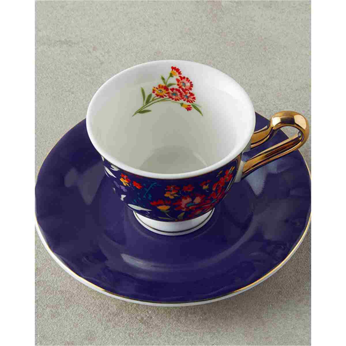 English Home Miranda New Bone China 4 Parça 2 Kişilik Kahve Fincan Takımı Lacivert - Görsel 3