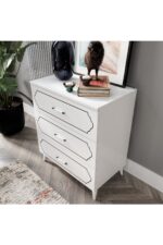 KZNMOB HOME Hayal 3 Çekmeceli Modern Şifonyer Beyaz - Tamamı 1. Kalite Mdf - Görsel 8