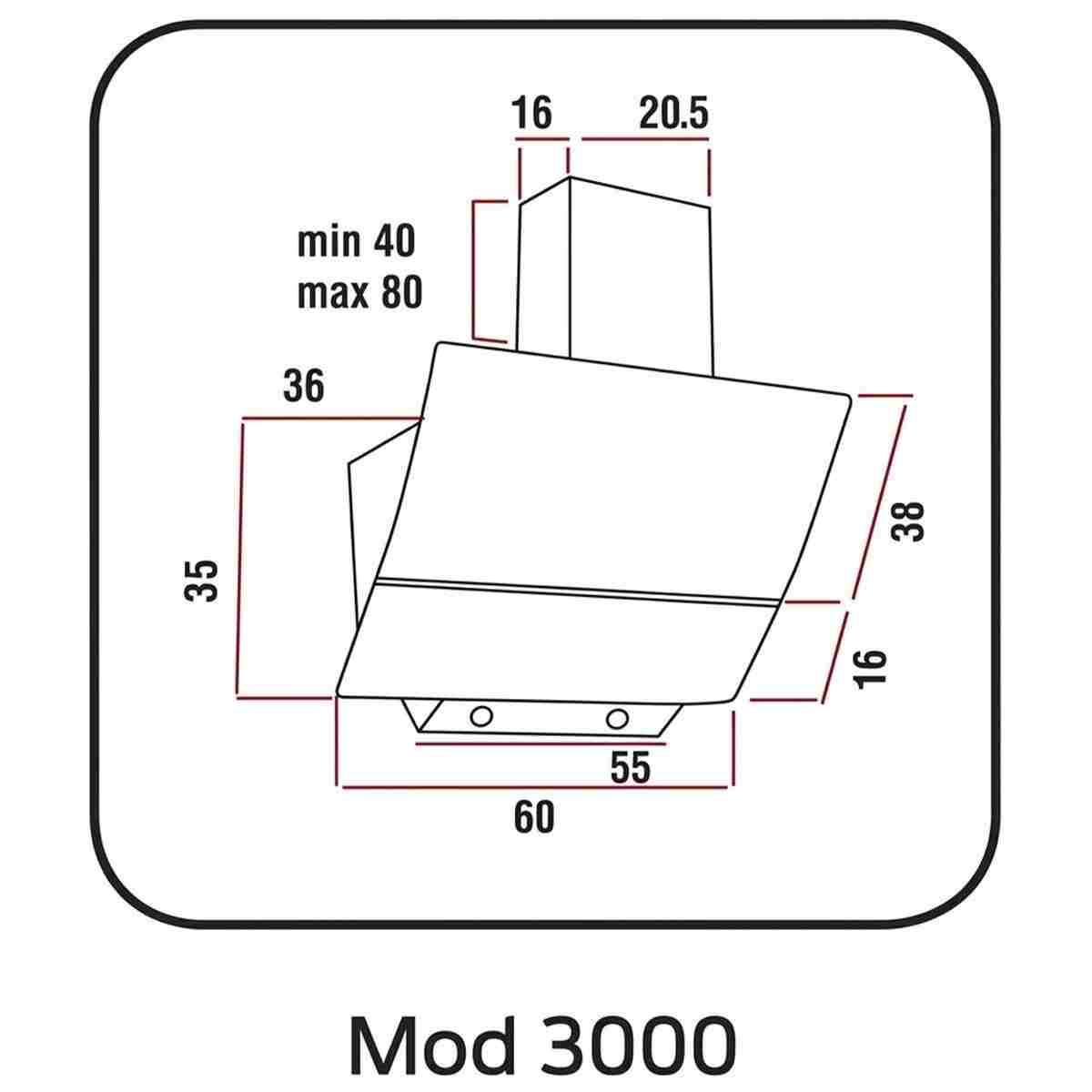 Alveus MOD 3000 HG SİYAH DOKUNMATIK/ DIJITAL CAM DAVLUMBAZ - Görsel 7