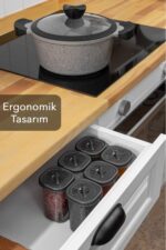 Meleni Home 52 Parça Mega Seti Kare Erzak Ve Bakliyat Saklama Kabı Baharatlık 12x(300ML 500ML) 8x(1100ML 1700ML) - Görsel 10