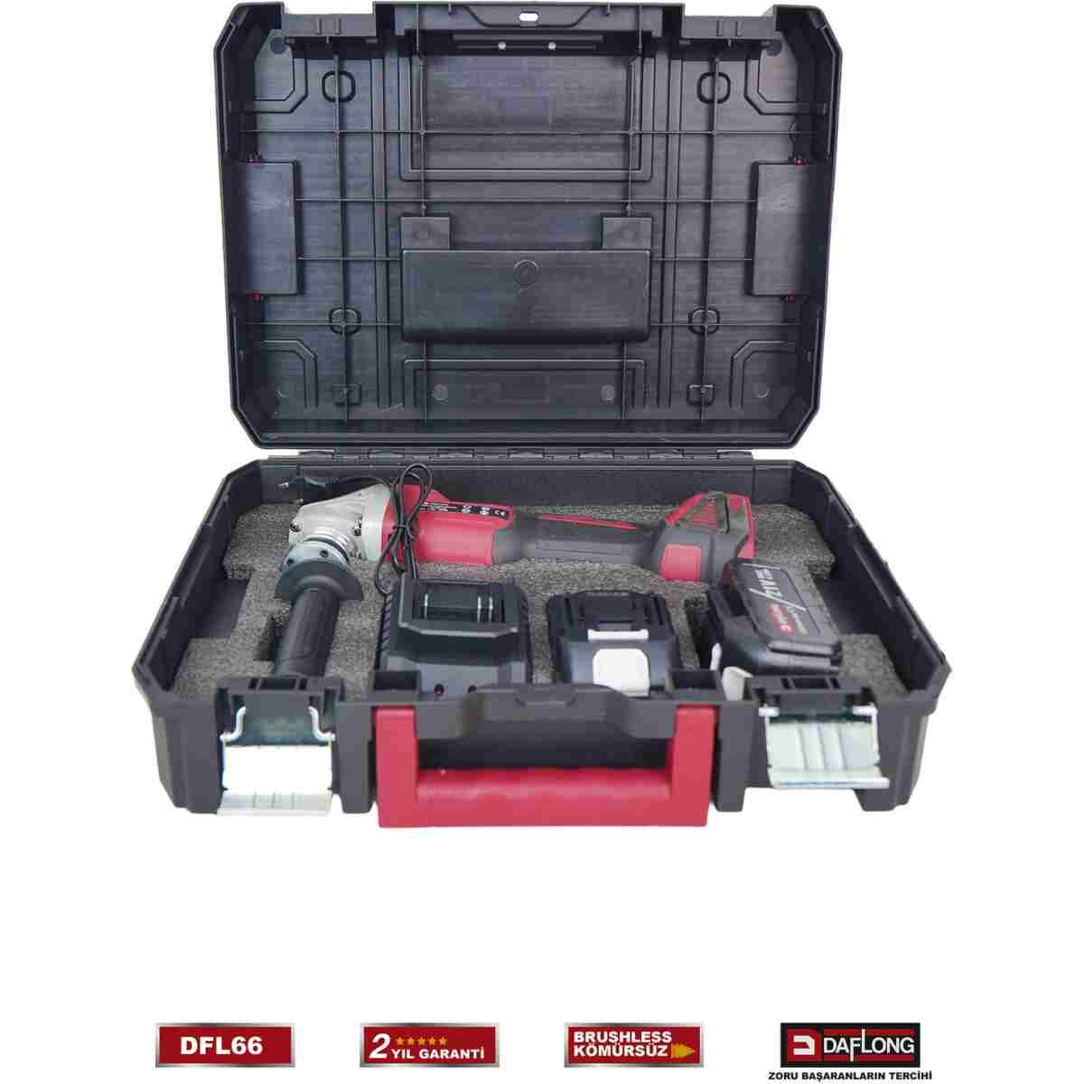 DAFLONG PRO ŞARJLI KÖMÜRSÜZ 21V ÇİFT AKÜLÜ 125MM TAŞLAMA SPİRAL DFL-66 - Görsel 4