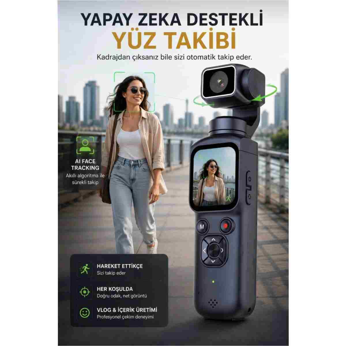 ErginGroup 4K Ultra HD Kumandalı Sports Kamera Suya Dayanıklı Aksiyon Kask Motosiklet İzciTakip Video Kamerası - Görsel 10