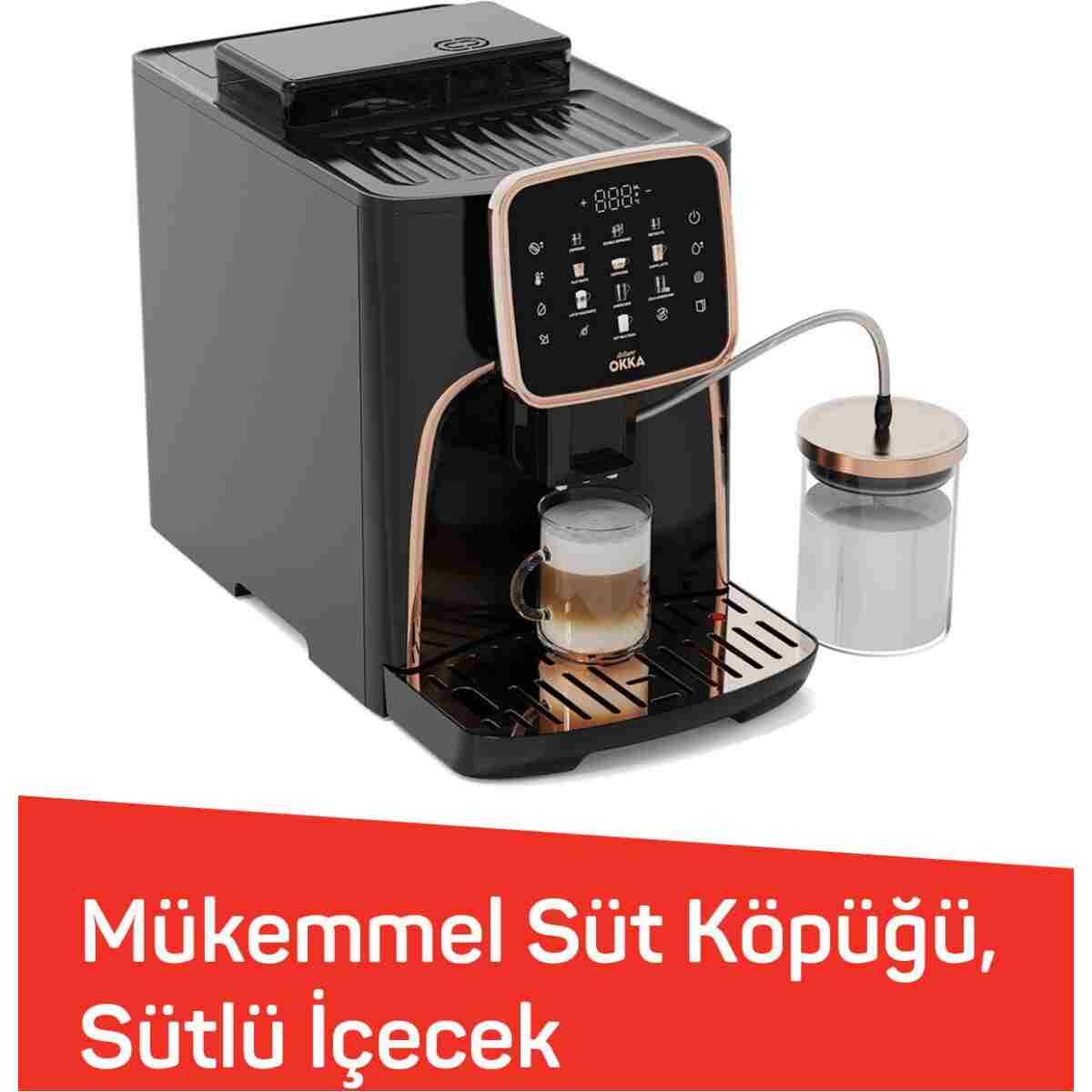 Arzum OK0028 Okka Espresso Pro M Tam Otomatik Espresso Makinesi, 11 Sıcak ve Soğuk İçecek, Bakır - Görsel 12