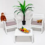 MOBETTO Home 1+ 1 S 2 Kişilik Minderli Bahçe Balkon Oturma Takımı -beyaz