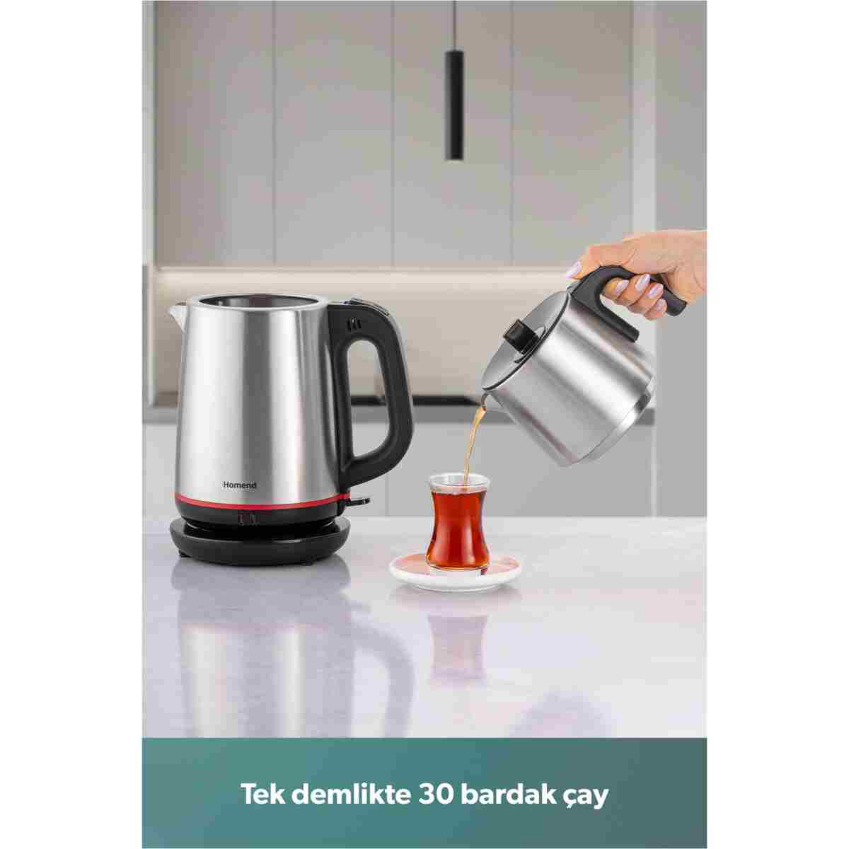 HOMEND Royaltea 1711h Inox Çay Makinesi Siyah - Görsel 11