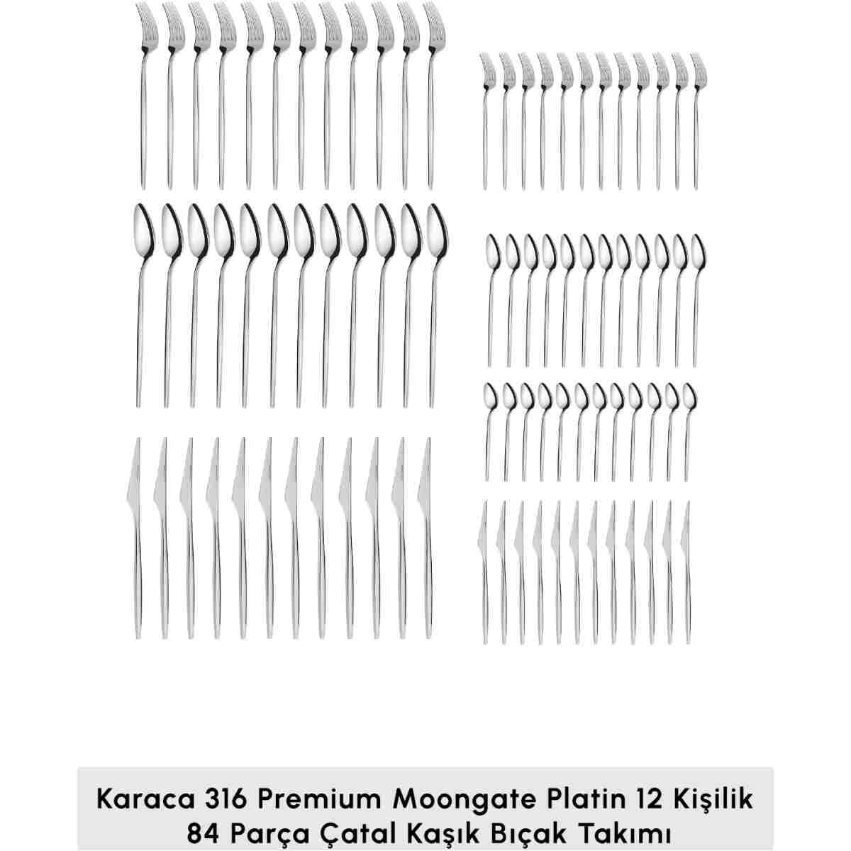 Karaca Moongate 84 Parça 12 Kişilik 316 Çelik Premium Çatal Kaşık. - Görsel 3