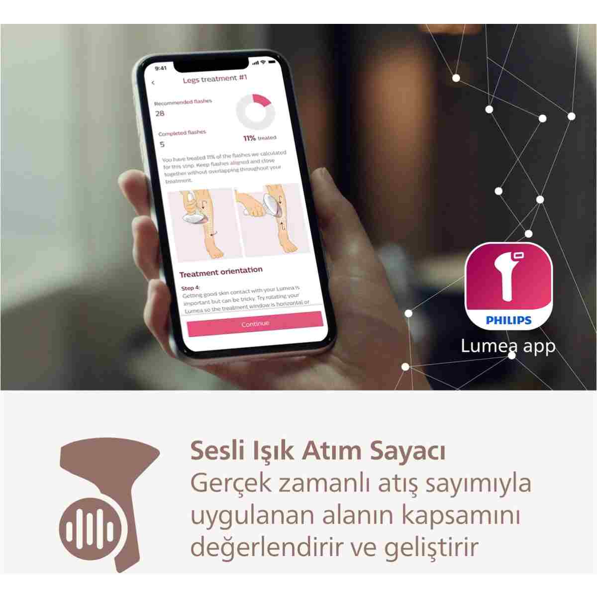 Philips Lumea 9900 Serisi BRI951/03 IPL Tüy Alma, SkinAI,Vücut,Yüz,Koltuk altı,Bikini,4 Başlık,Çanta - Görsel 8