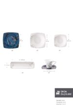 Karaca Fine Pearl Midnight 26 Parça 6 Kişilik İnci Kahvaltı Seti Kare - Görsel 11