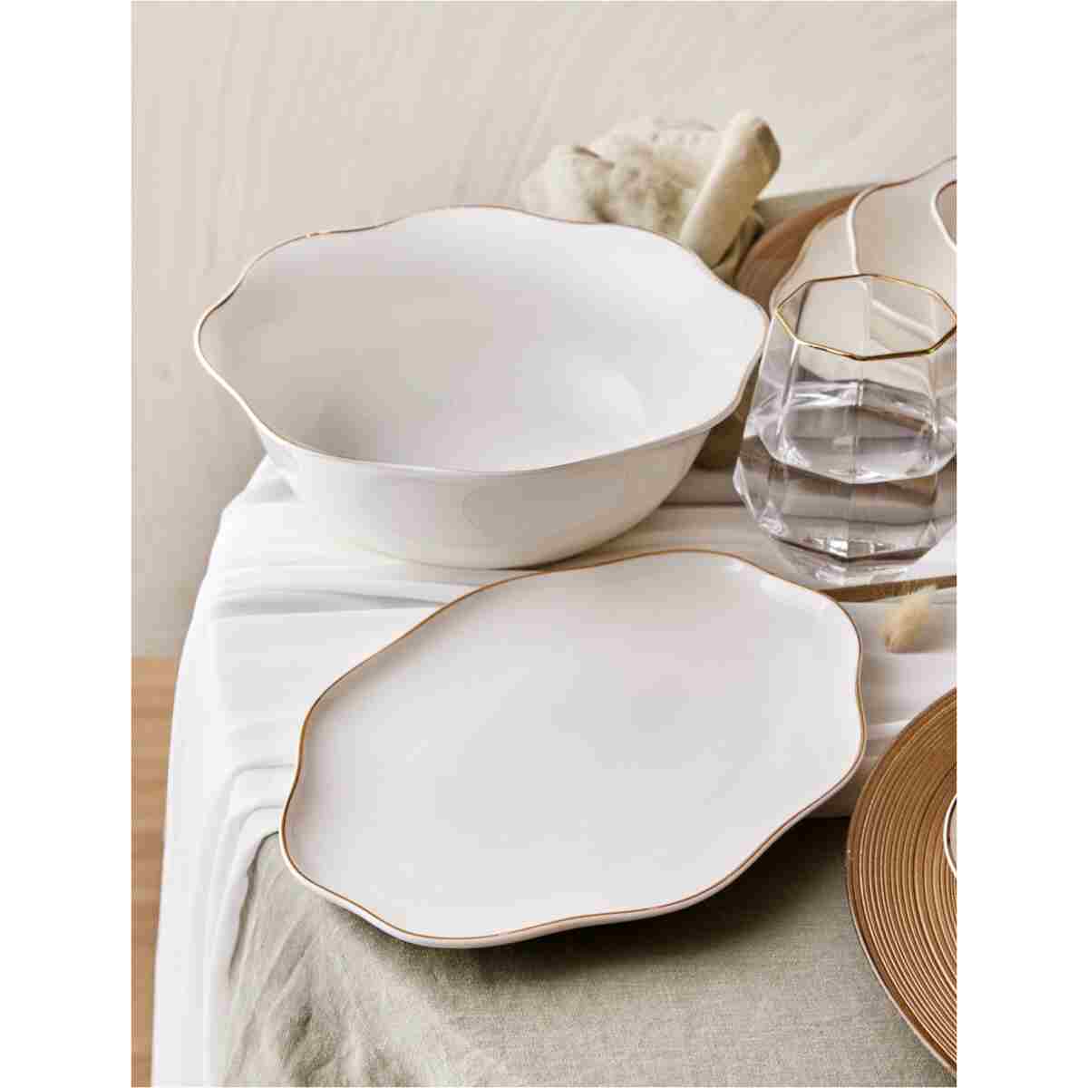 Emsan Lotus Fine Bone 53 Parça 12 Kişilik Yemek Takımı Gold - Görsel 12