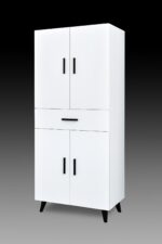 Alesta Life 4 Kapaklı Çekmeceli Mutfak Dolabı Banyo Dolabı Çok Amaçlı Dolap Beyaz - Görsel 3