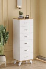 AEKA AE-3038 Belinda 6 Çekmeceli Beyaz Çam Şifonyer Komodin 132*45*36 cm - Görsel 3