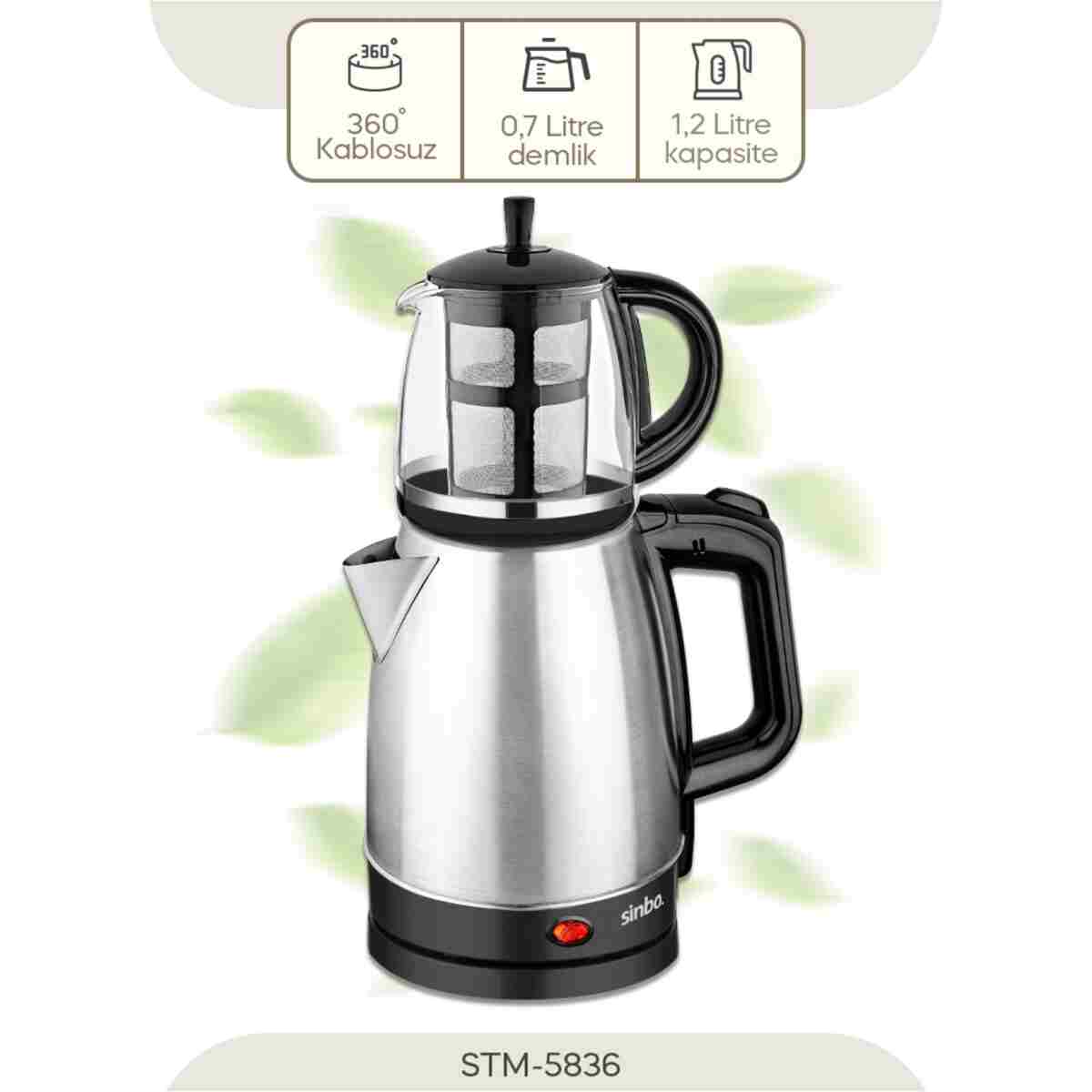 Sinbo STM-5836 2 si 1 arada Elektrikli Çay Makinesi - Görsel 11