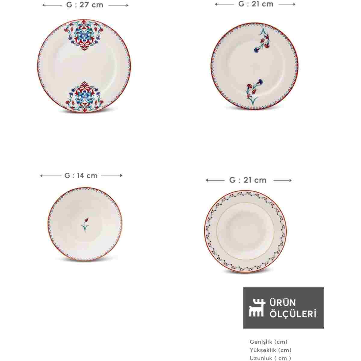 Karaca Elegance Bone Nakkaş 24 Parça 6 Kişilik Yemek Takımı - Görsel 2