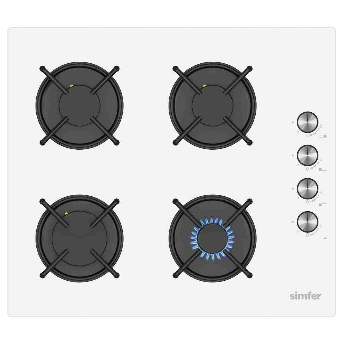 Simfer Ankastre Set Beyaz Cam Ocaklı Mekanik Power Turbo Fanlı 2'li Set (Fırın + Ocak) - Görsel 9