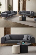 EDSY HOME Rebull 3+3 Koltuk Takımı Antrasit