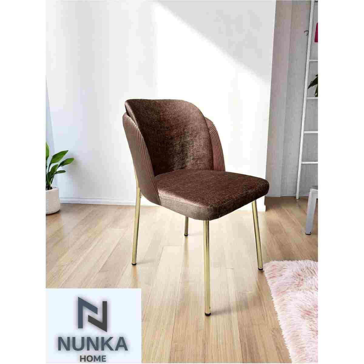 NUNKA HOME Arya Gold Line Serisi Cappuccino Renk +6 Sandalyeli Mdf Lak Panel İroni Masa Takımı - Görsel 6