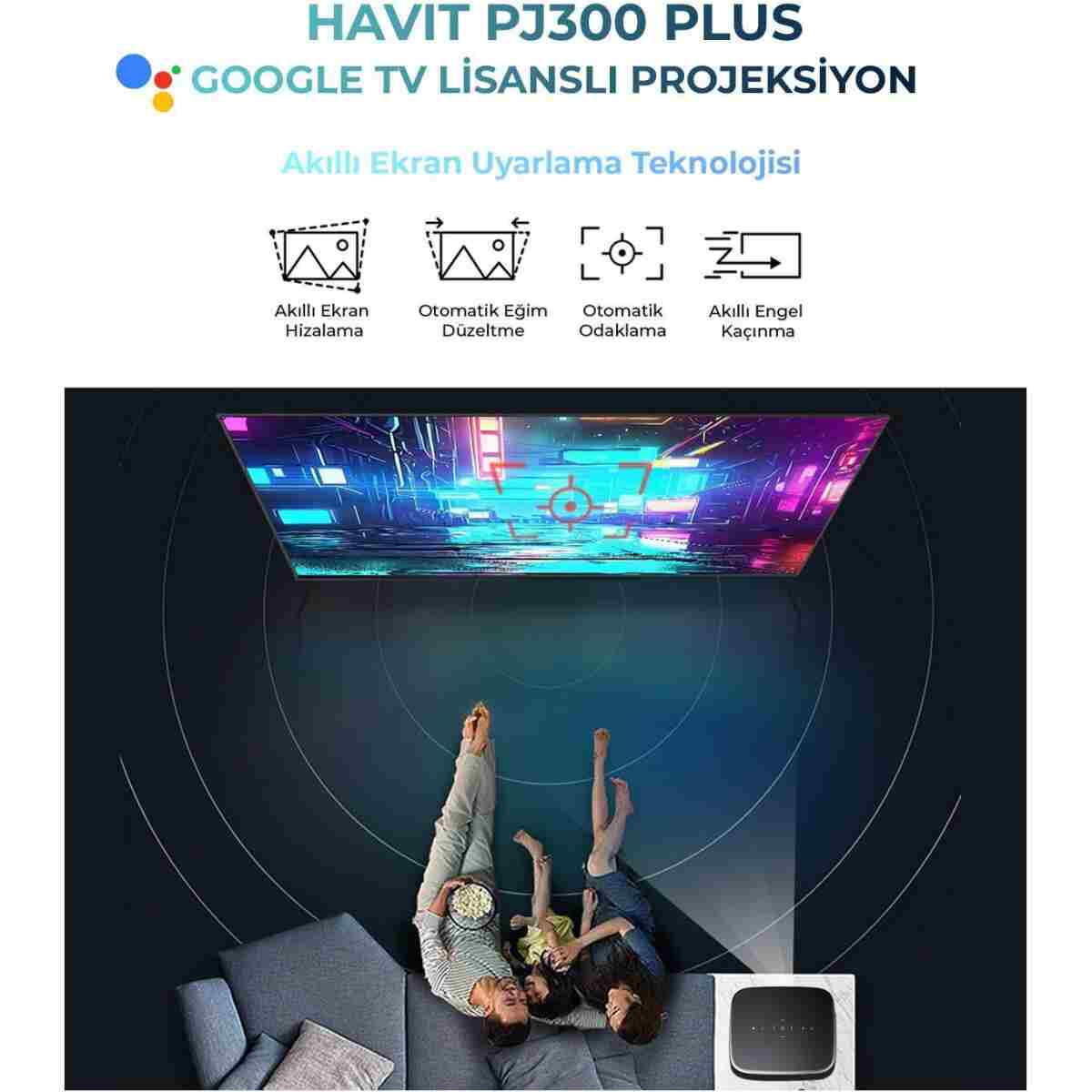 Havit PJ300 Plus Google Lisanslı Projeksiyon Cihazı - 1080p - 4K Desteği - 5ghz Wifi - Görsel 4