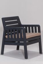 Modalife Silva 3-1-1-s Minderli Bahçe Takımı Balkon, Bahçe, Teras Mobilyası, 5li Bahçe Oturma Grubu Antrasit - Görsel 4
