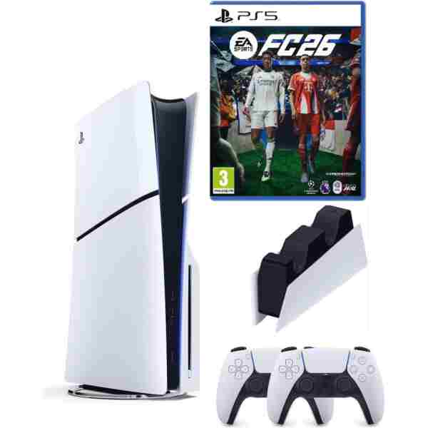 Sony Playstation 5 slim +2.kol dualsense + Şarj İstasyonu +Ps5 FC26 (İthalatçı Garantili )