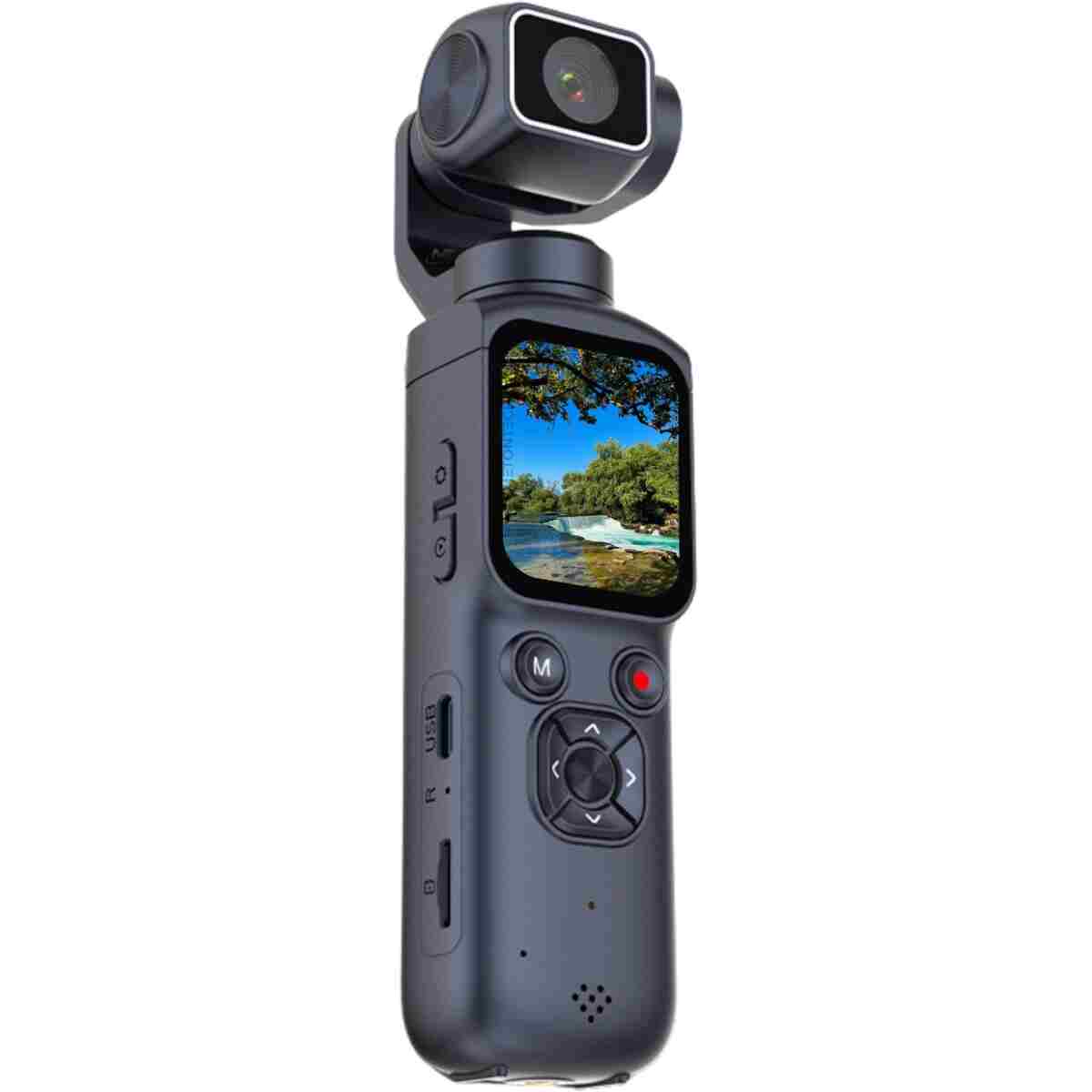 METONTECH 4K Ultra HD Profesyonel Aksiyon Kamerası | Vlog Kamera, Gimbal, 330° Dönebilir, Yüksek Stabilizasyon, Yüz Takibi, Dokunmatik Ekran, Siyah - Görsel 5