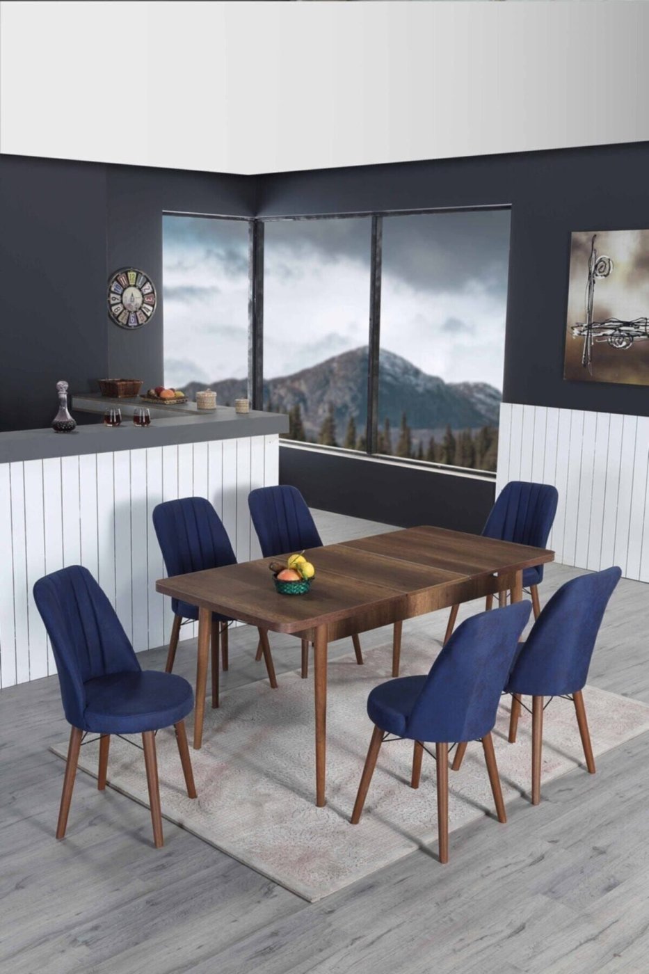 6b074aab05004de3cf67b73e83e79007 Lion 6 Kişilik Açılır Masa Sandalye Takımı Mutfak Masası Takımı Salon Masası Yemek Masası Masa Takımı - Görsel 1