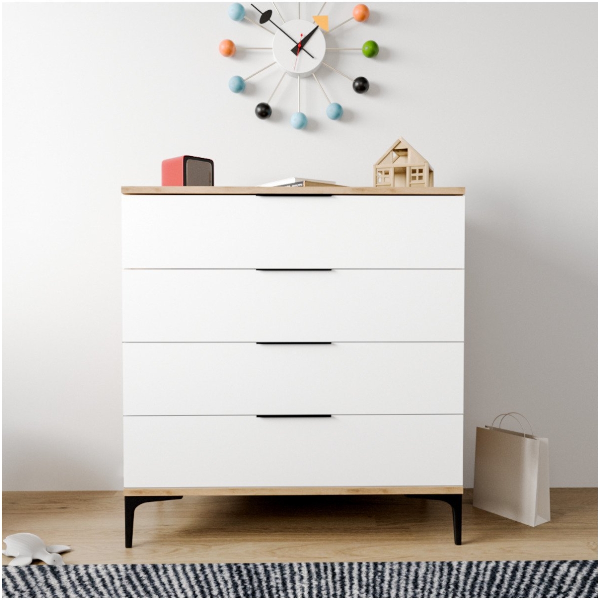 ALONEX HOME ADEN 4 ÇEKMECELİ SEPET ŞİFONYER - Görsel 7