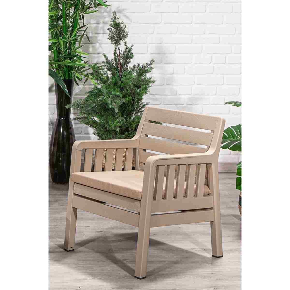 SANDALİE Lara Minderli 2 1 1 S Bahçe Takımı Balkon - Bahçe - Teras Mobilyası / Cappucino - Görsel 10