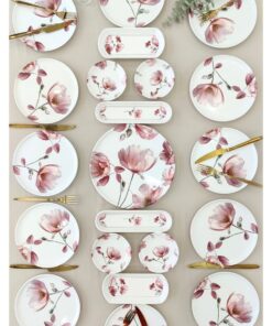 Yiğit Seramik Züccaciye Charming Rose 12 Kişilik 21 Parça Kahvaltı Takımı Kahvaltı Seti