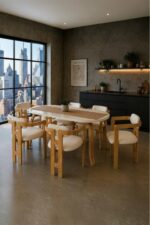 weltwood 6 Kişilik Kelebek Masa ve 6 İskandinav Sandalye seti | %100 MDF | %100 Kayın Ağacından Ayak Malzemesi - Görsel 7