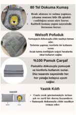 yok yok evim eve dair her şey Welsoft Pofuduk Çift Taraflı SEVİMLİ KEDİ Desenli Tek Kişilik Yorgan Uyku Seti - Görsel 12