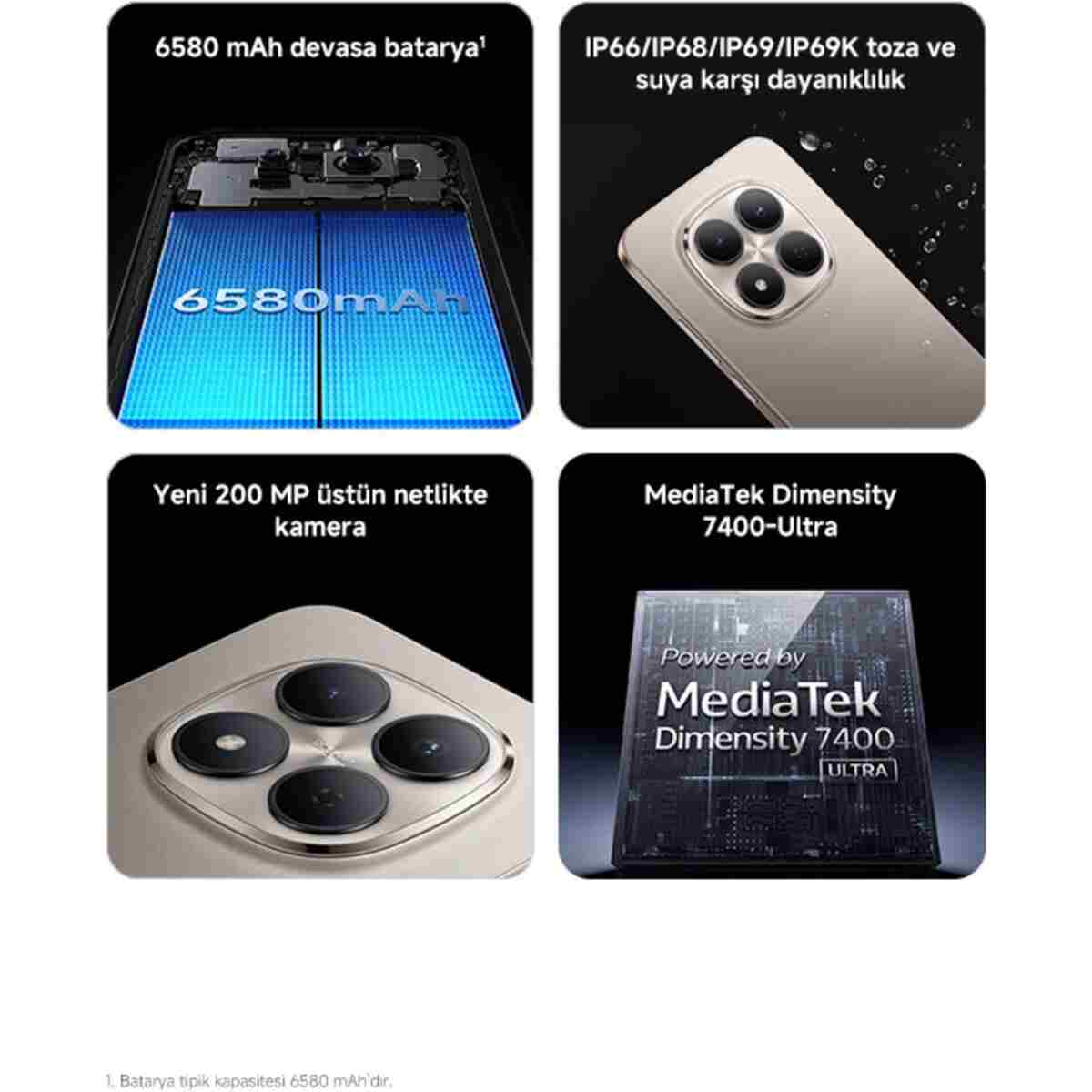REDMI Note 15 Pro 5G 8 GB+256 GB Siyah (Xiaomi Türkiye Garantili ) - Görsel 3