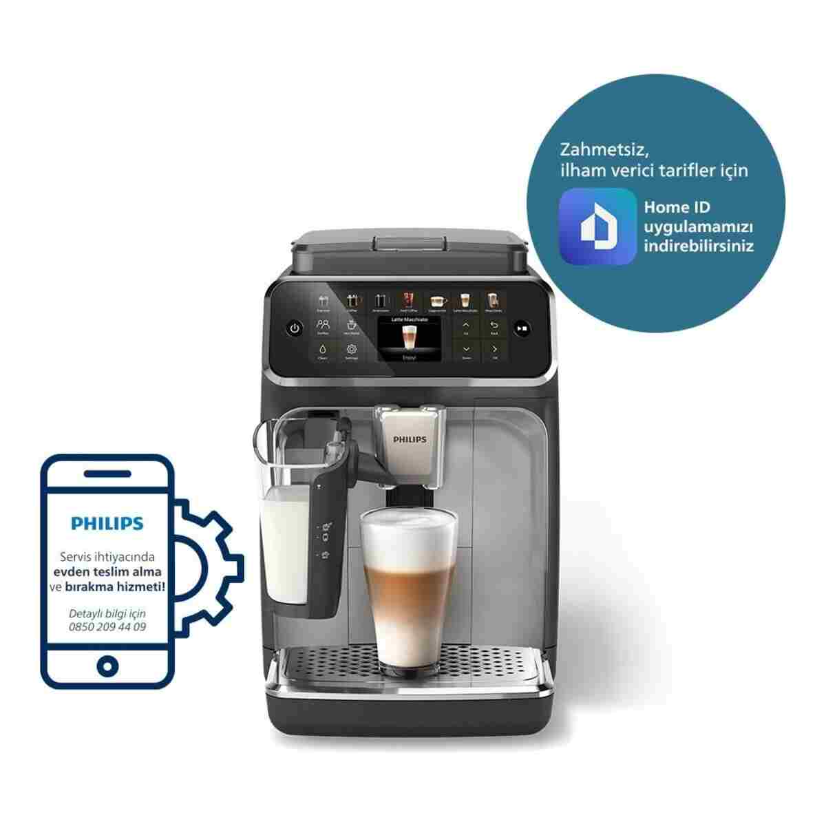 Philips 4400 Serisi LatteGo Tam Otomatik Espresso Makinesi, 12 Sıcak ve Soğuk İçecek, QuickStart, EP4446/70 - Görsel 4