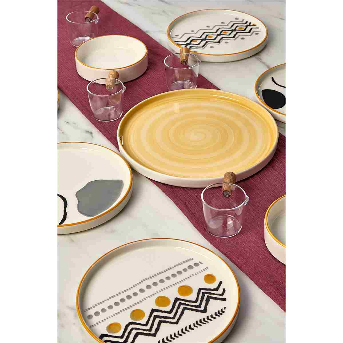 Kitchen Life 15 Parça 6 Kişilik Axial Stackable Kahvaltı Takımı Sosluklu Kahvaltılık Sunum Seti Tabağı - Görsel 5