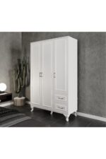KZNMOB HOME Kartopu 3 Kapaklı 2 Çekmeceli Country Gardırop - Tamamı 1. Kalite Mdf