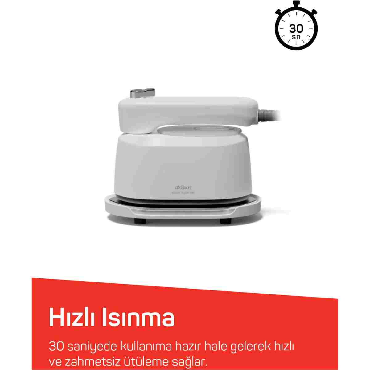 Arzum AR6055 Handy Steam Mini Buharlı Düzleştirici ve Seyahat Ütüsü, Dikey Buharlı Kırışık Giderici - Görsel 16