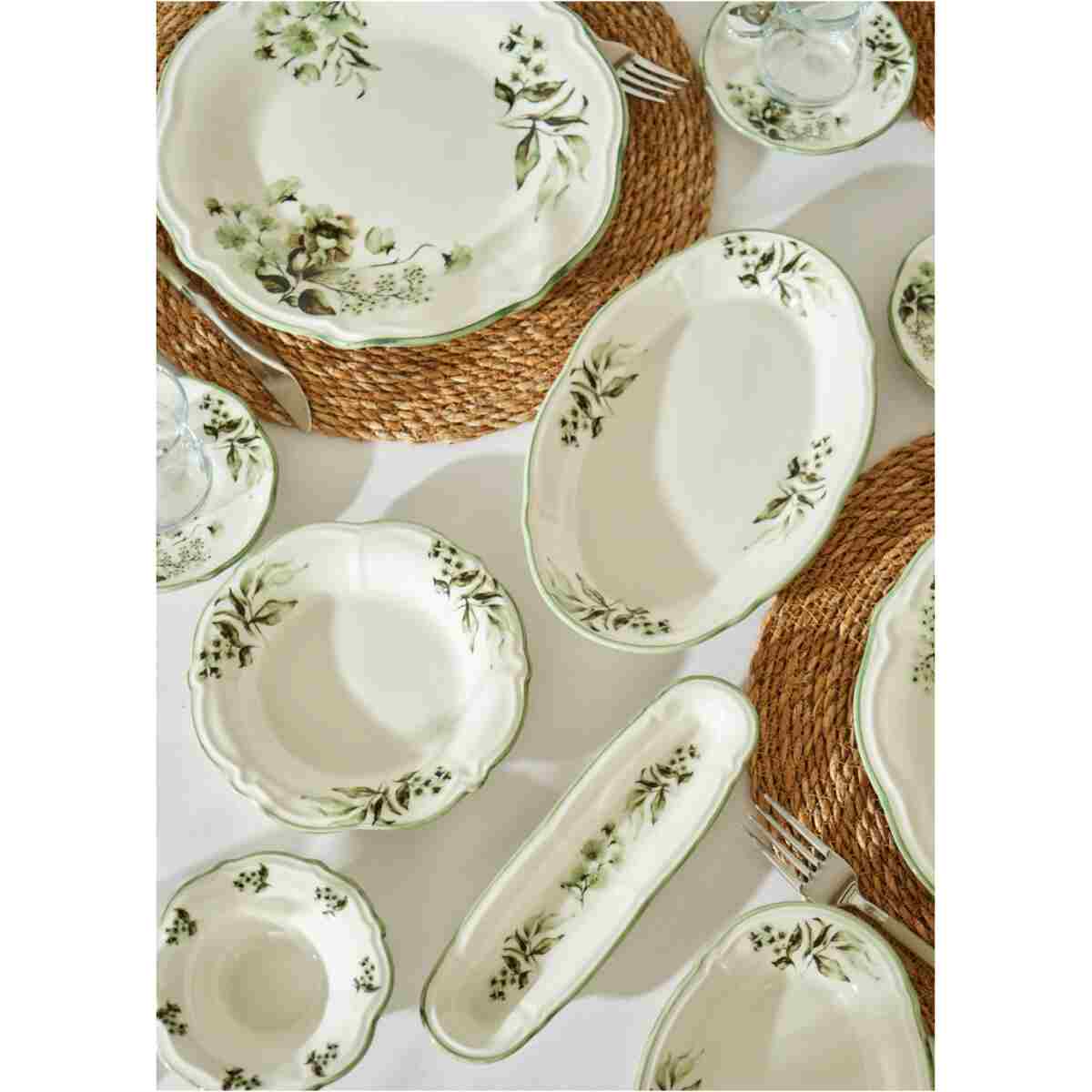 Bella Maison Julia Stoneware 26 Parça 6 Kişilik Kahvaltı Takımı Yeşil - Görsel 9