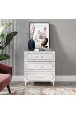 KZNMOB HOME Hayal 3 Çekmeceli Modern Şifonyer Beyaz - Tamamı 1. Kalite Mdf - Görsel 3