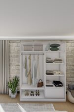 Metalia GM 347 MENEKŞE BEYAZ SÜRGÜLÜ GARDIROP - Görsel 3