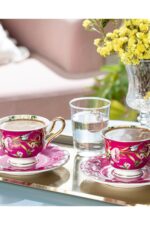 English Home Vanilla New Bone China 4 Parça 2 Kişilik Kahve Fincan Takımı Mor - Görsel 2