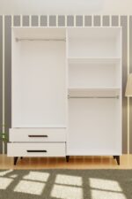 Metalia Gm 070-a Novado Siyah Kulplu Ayaklı Gardırop - Görsel 8