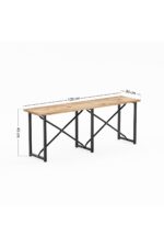 eportatif Masa Takımı Minderli Bench Bank Masa Seti 120x60 Masa Mutfak Masası Yemek Masası Çam 1554 - Görsel 7