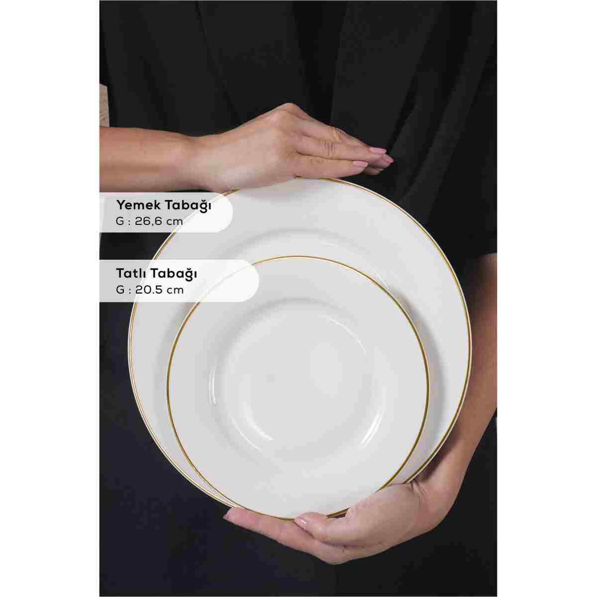 Karaca Elegance Bone Rebeca 24 Parça 6 Kişilik Yemek Takımı Gold - Görsel 6