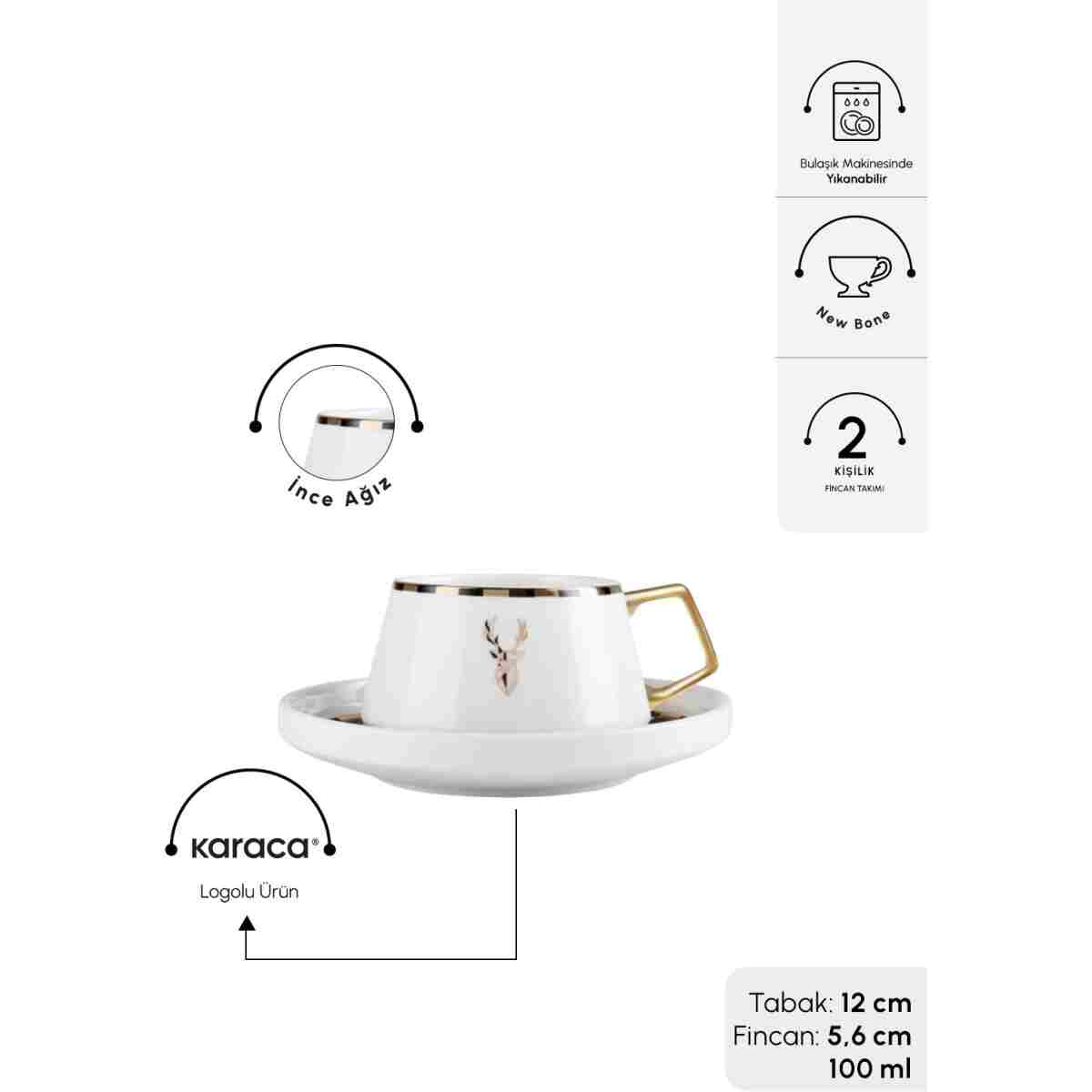 Karaca Aries 2 Kişilik Kahve Fincanı 100 ml - Görsel 2