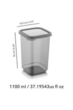 Meleni Home 12'li Set Melly Sızdırmaz Kapaklı Kare Erzak Saklama Kabı Antrasit 12 X 1.10 Lt Etiketli - Görsel 11