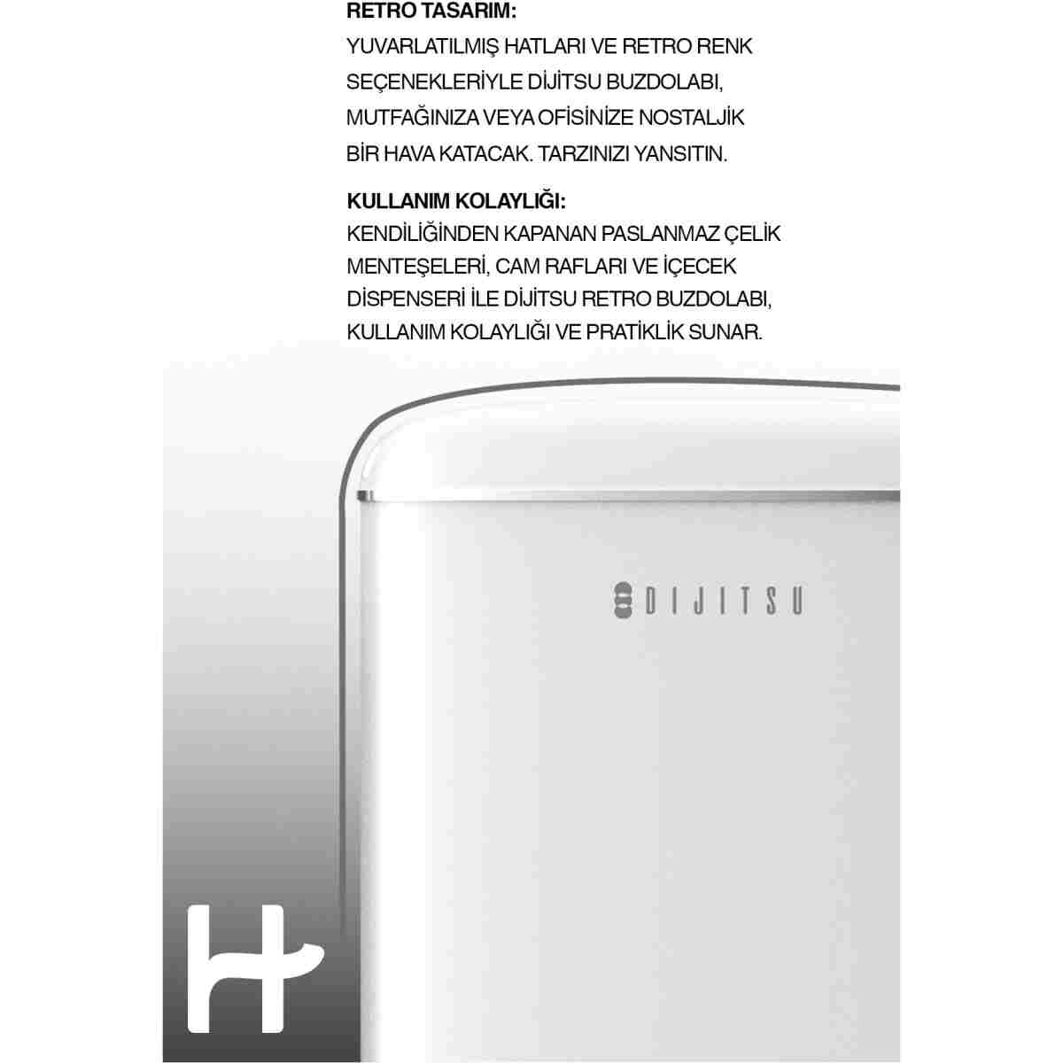 Dijitsu Db120rwh Retro Beyaz Buzdolabı - Görsel 4