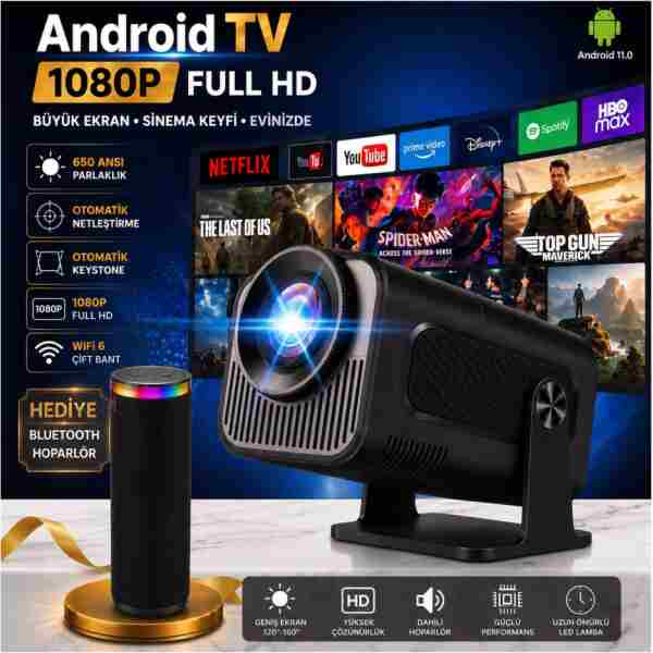 TARÇIN Teknomie Ultra HD Yeni Nesil Akıllı Prokesiyon Cihazı, Otomatik Ayarlama, Dahili Hoparlör