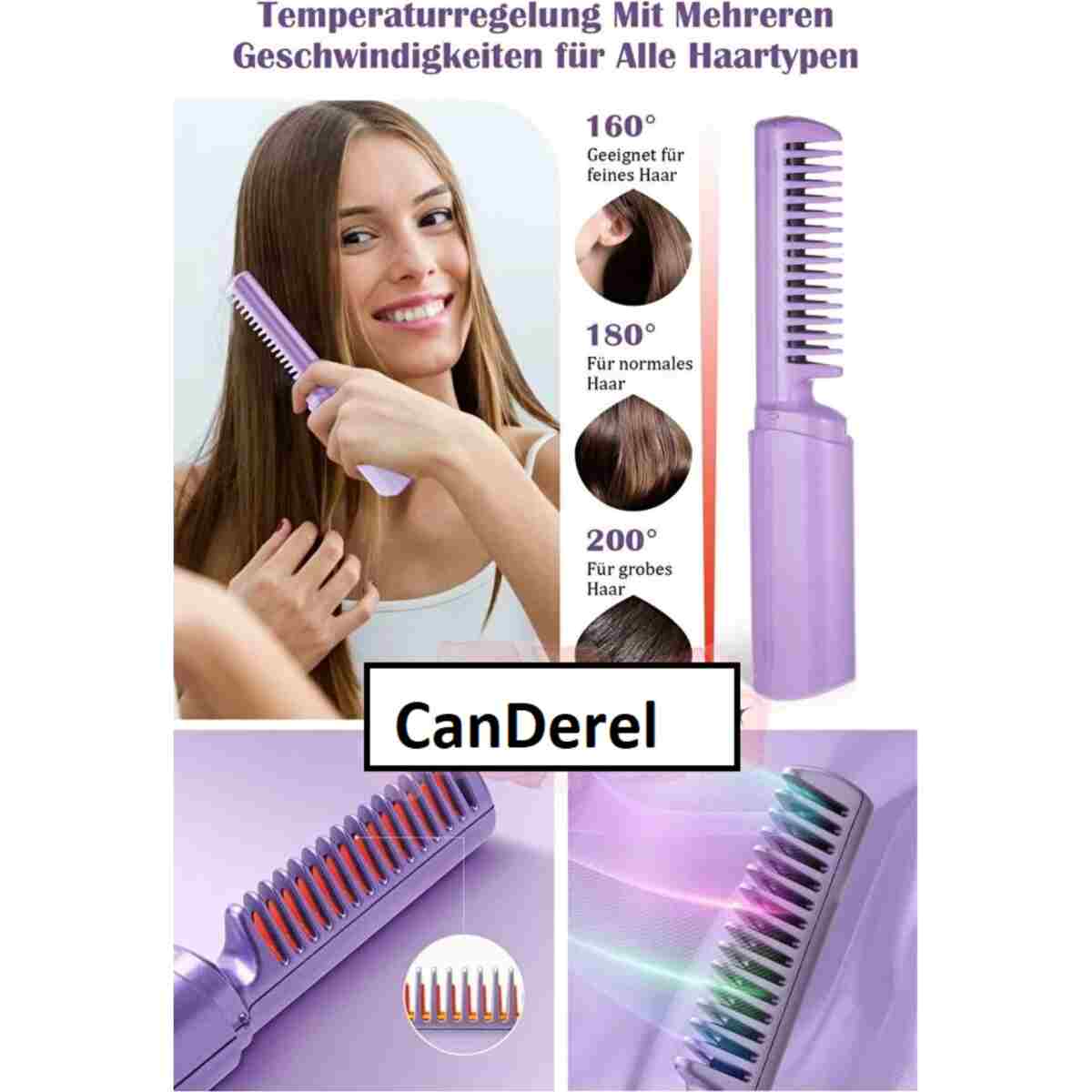 TeknoClass Şarjlı Saç Düzleştirici Tarak - Görsel 4
