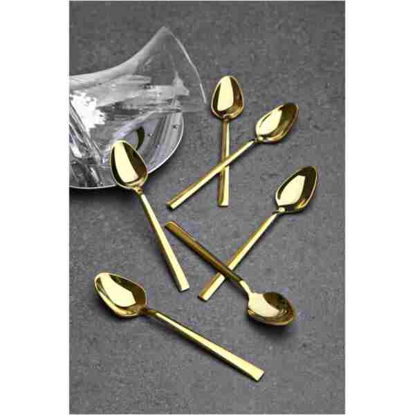 Demir Çeyiz Dmr Life 6 Adet Gold Çelik Lüx Çay Kaşığı Gold