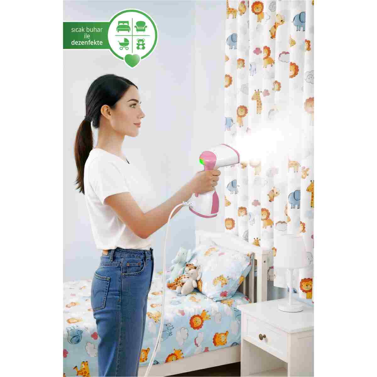 Kiwi Ksı 6450 Portatif Buharlı Kırışık Giderici Dikey Ütü 1200w - Pembe - Görsel 6